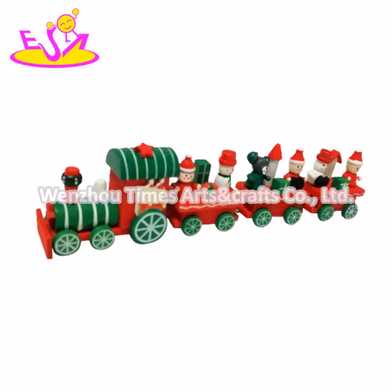 Nueva llegada Mini tren de Navidad de madera para decoraciones W04A504