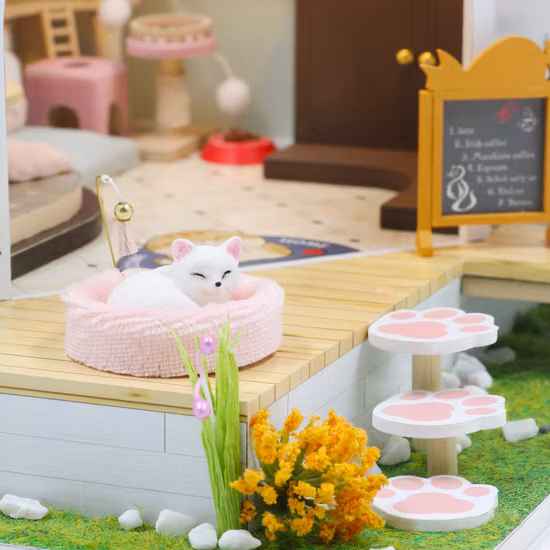 Casa de muñecas en miniatura de madera, gran oferta, cafetería, bricolaje, juguete, 2023